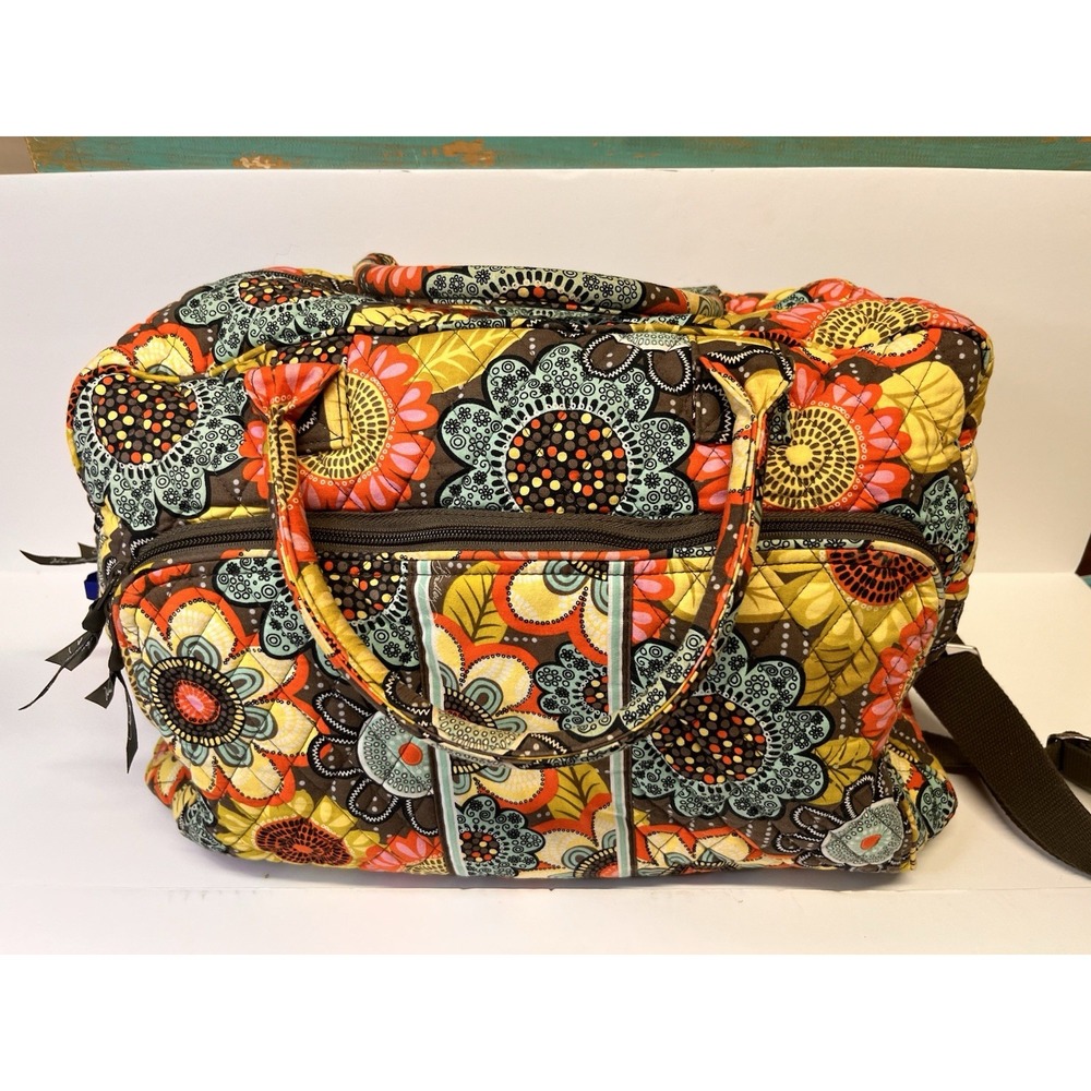 Vera Bradley Weekender Carry On Duffle Bag Flower Shower 19" w Shoulder Strap